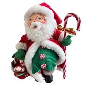 Annalee vintage 2004 peppermint Santa Christmas figurine